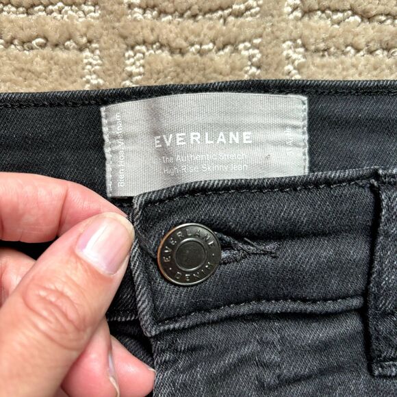 Everlane High Rise Skinny Jeans Womens 31 Denim Black Stretch Ankle Basic Casual - Picture 3 of 10